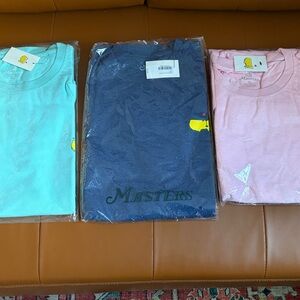 Masters Tees in Aqua, Navy, and Light Pink
